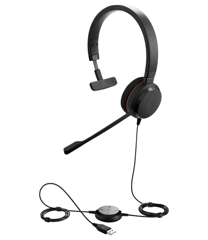 AURICULAR JABRA EVOLVE 20 MONO UC USB ON-EAR WIRED USB ANC MICROSOFT  4993-829-209